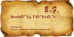 Borbély Fábián névjegykártya