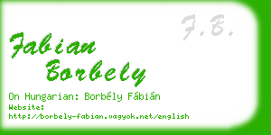 fabian borbely business card